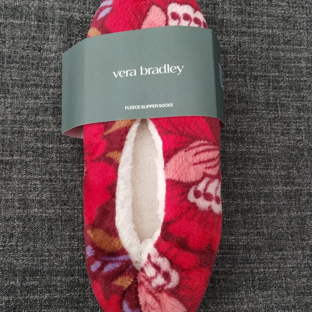 New Vera Bradley Fleece Slippers/Slipper Socks - Medium (7-8)